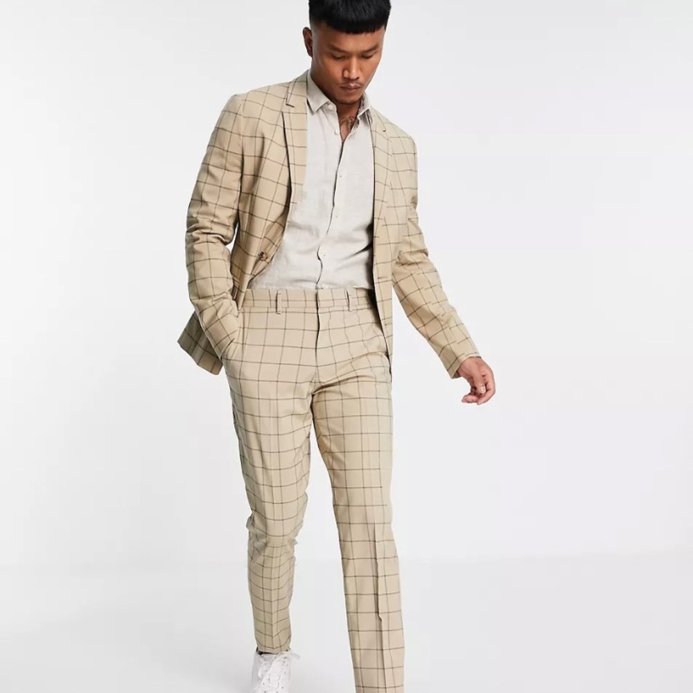 ASOS DESIGN Window Pane Plaid Check Suit
